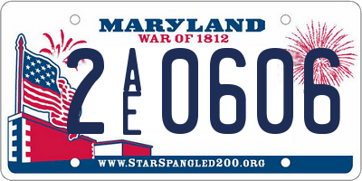 MD license plate 2AE0606