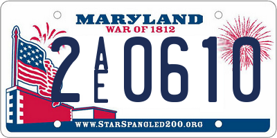 MD license plate 2AE0610