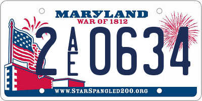 MD license plate 2AE0634