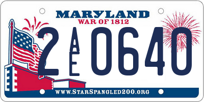 MD license plate 2AE0640