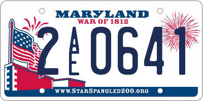 MD license plate 2AE0641