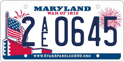 MD license plate 2AE0645