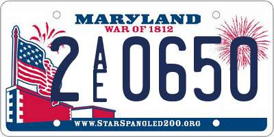 MD license plate 2AE0650