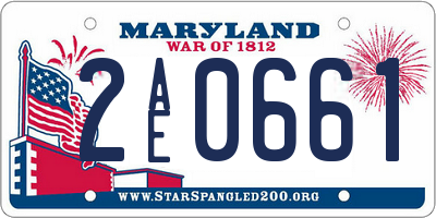 MD license plate 2AE0661