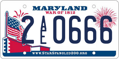 MD license plate 2AE0666