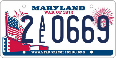 MD license plate 2AE0669