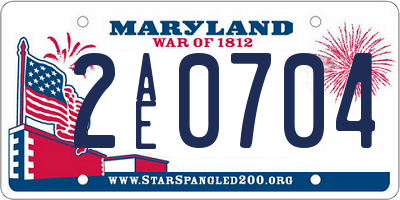MD license plate 2AE0704