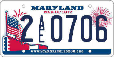 MD license plate 2AE0706