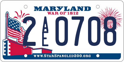 MD license plate 2AE0708