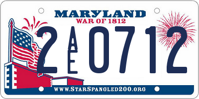 MD license plate 2AE0712