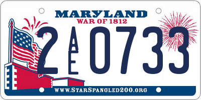 MD license plate 2AE0733
