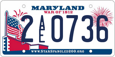 MD license plate 2AE0736