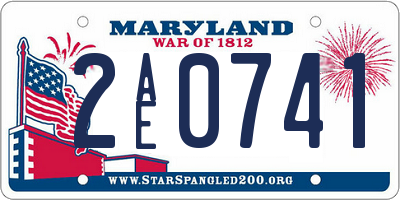 MD license plate 2AE0741