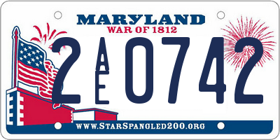 MD license plate 2AE0742
