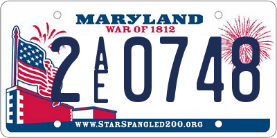 MD license plate 2AE0748
