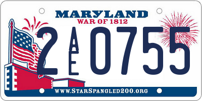 MD license plate 2AE0755