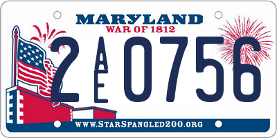 MD license plate 2AE0756