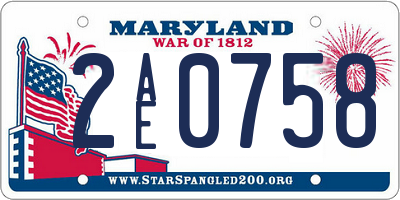 MD license plate 2AE0758