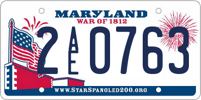 MD license plate 2AE0763