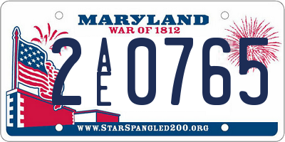 MD license plate 2AE0765