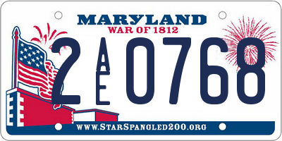 MD license plate 2AE0768