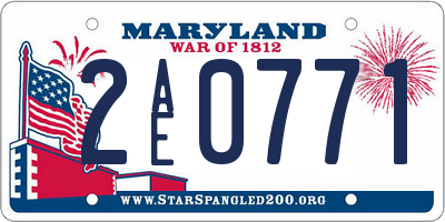 MD license plate 2AE0771