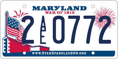 MD license plate 2AE0772