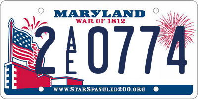 MD license plate 2AE0774