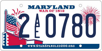 MD license plate 2AE0780