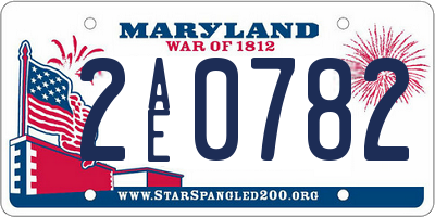 MD license plate 2AE0782