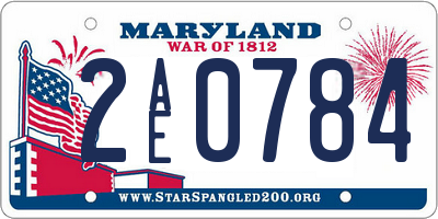MD license plate 2AE0784