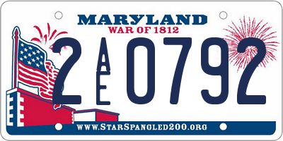 MD license plate 2AE0792