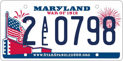 MD license plate 2AE0798