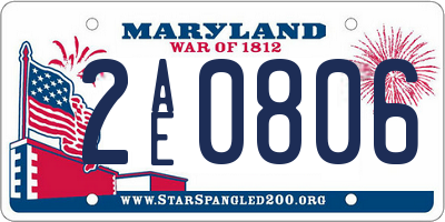 MD license plate 2AE0806