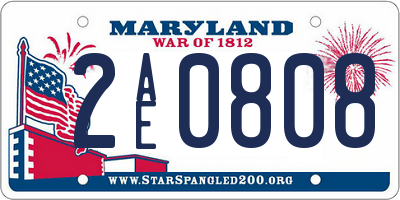 MD license plate 2AE0808
