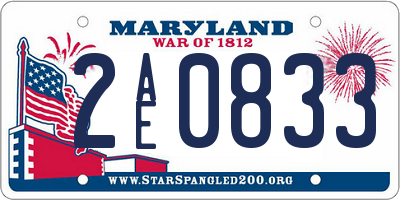 MD license plate 2AE0833