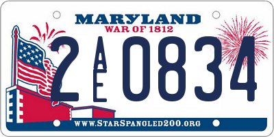 MD license plate 2AE0834