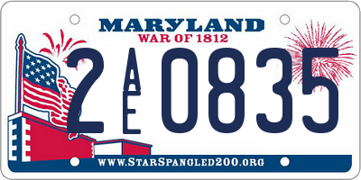 MD license plate 2AE0835
