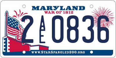 MD license plate 2AE0836