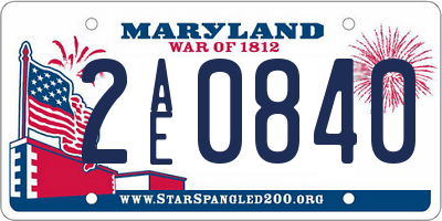 MD license plate 2AE0840