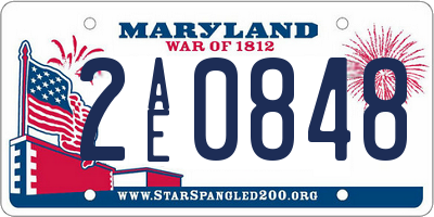 MD license plate 2AE0848
