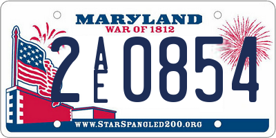 MD license plate 2AE0854