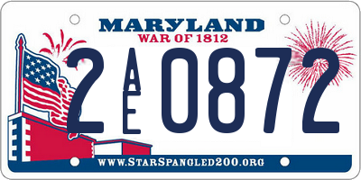 MD license plate 2AE0872