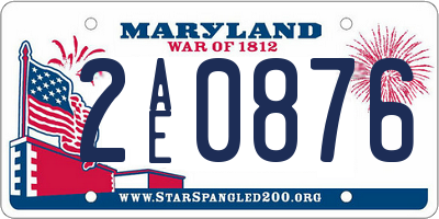 MD license plate 2AE0876