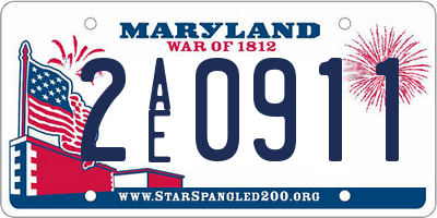 MD license plate 2AE0911