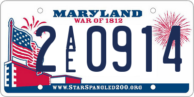 MD license plate 2AE0914