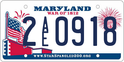 MD license plate 2AE0918