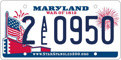 MD license plate 2AE0950