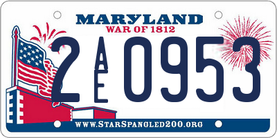 MD license plate 2AE0953