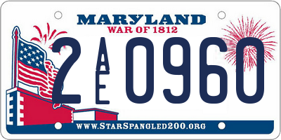 MD license plate 2AE0960